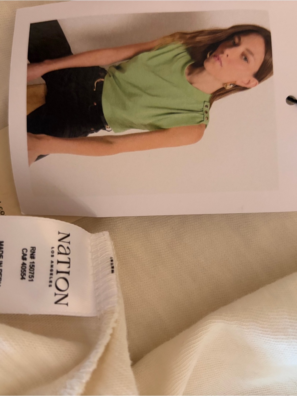 Nation LTD Cream Sleeveless Top with Shoulder Button Tabs - Picture 4 of 4